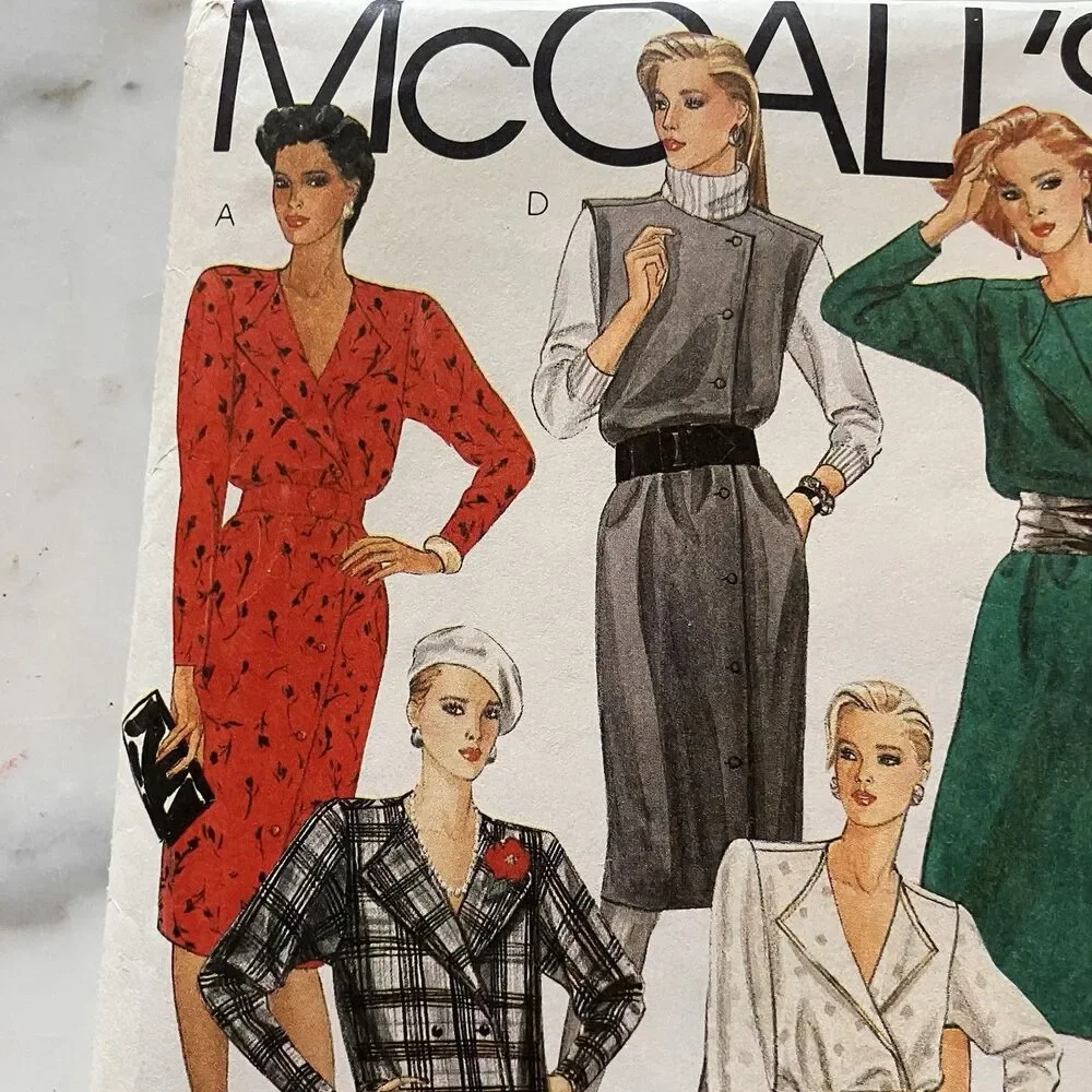 McCall Sewing Pattern 8813 Women’s Dresses Size 12, 14 & 16 Vintage Uncut‎